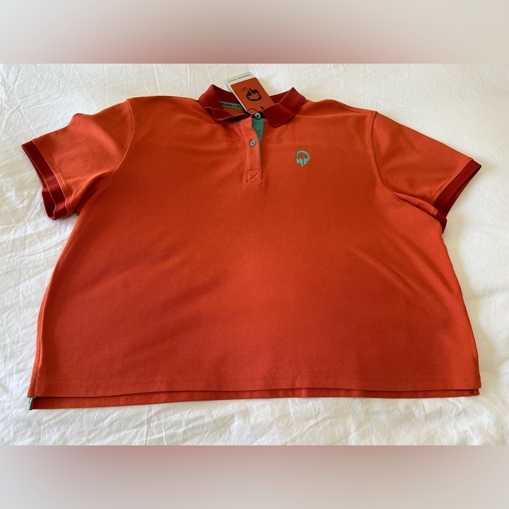 Outdoor Afro + REI Co-op Womens Cropped Polo Shirt Papaya | SZ XL